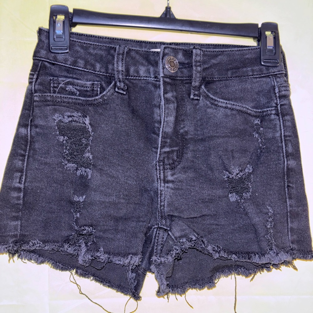 SO Black Distressed Denim Shorts